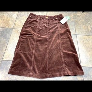 NEW Woolrich Brown Corduroy A-Line Skirt Size 6
